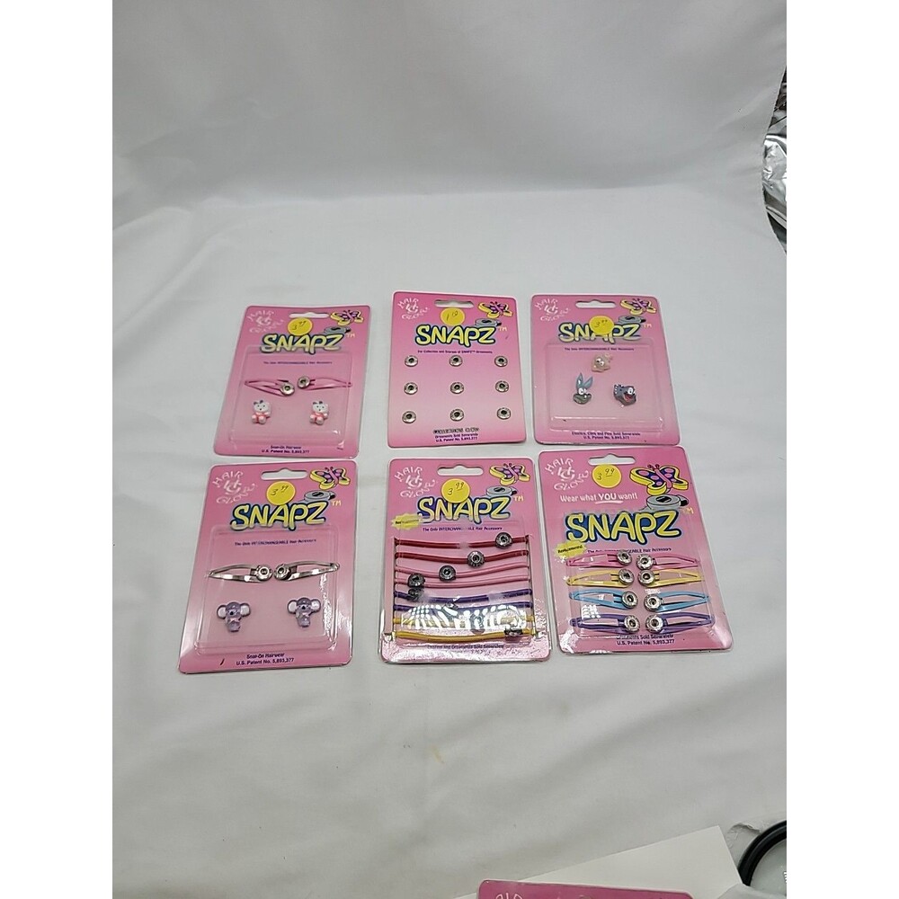 Lot Of 6 New SNAPZ  Vintage Swappable Snap in Hair Accessories Vintage Tom Jerry